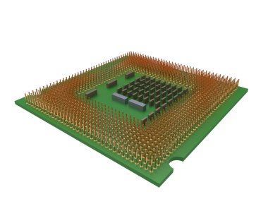 Bilgisayar işlemcileri beyaz arkaplanda izole edildi