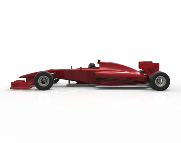 Illustrazione 3D / rendering di una macchina da corsa rossa e bianca isolata su bianco - il mio design dell'auto — Foto Stock