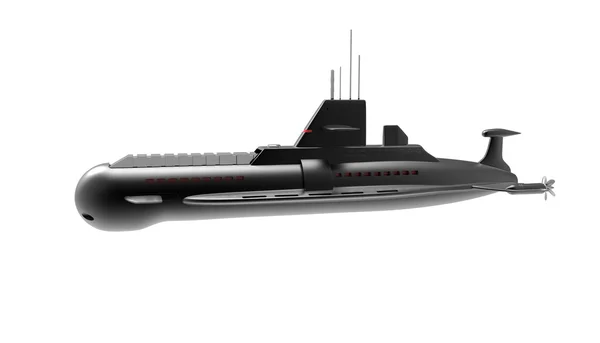 Black Submarine Isolated — Stock Photo, Image