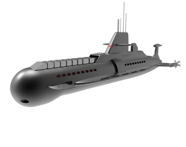 Submarino negro aislado — Foto de Stock