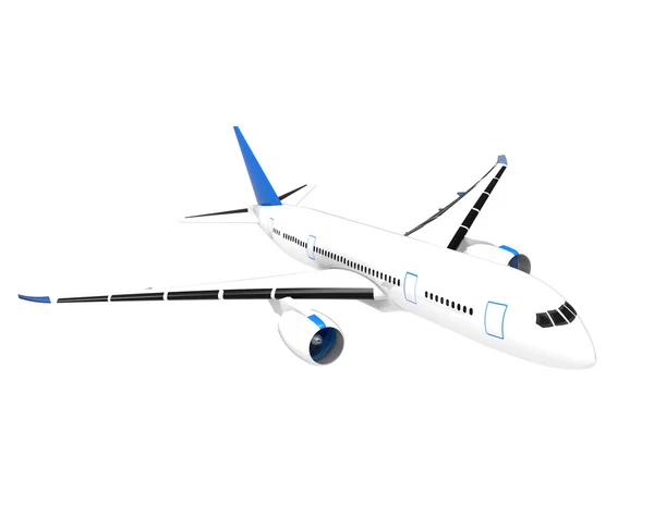 Weißes Passagierflugzeug Stockbild