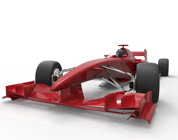 Illustrazione 3D / rendering di una macchina da corsa rossa e bianca isolata su bianco - il mio design dell'auto Foto Stock