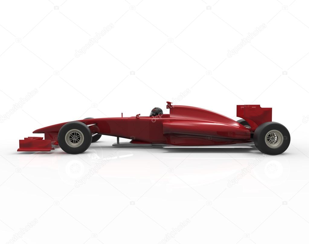 3d illustration/rendering of a red and white race car isolated on white - my own car design