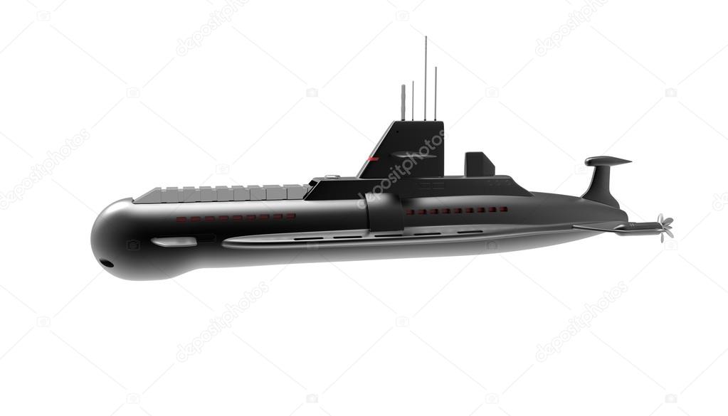 Black Submarine Isolated