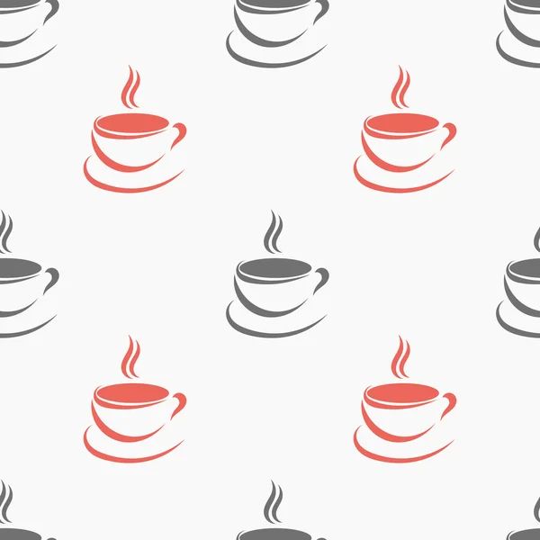 Tazas de café patrón sin costura — Vector de stock