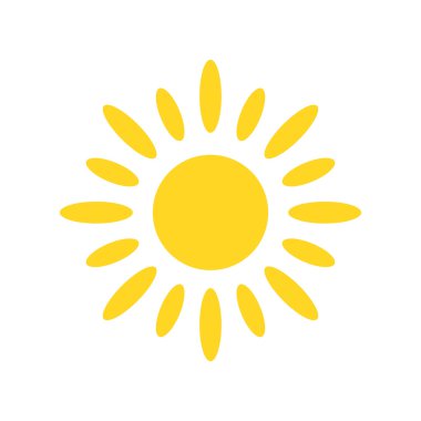 Güneş ışınları simgesiyle.  