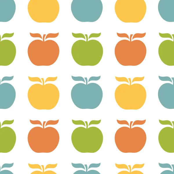 Pommes colorées motif sans couture — Image vectorielle