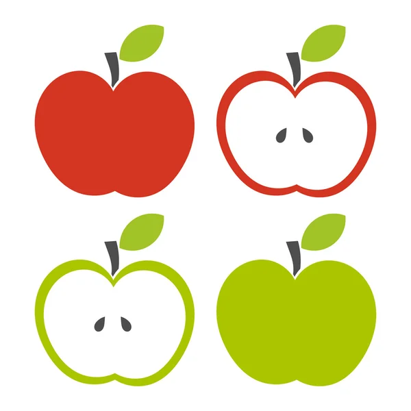 Set of apples — Stock Vector