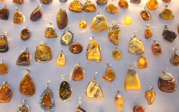 Amber jewellery in Poland — Stock Photo, Image