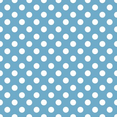 Polka dot beyaz ve mavi desen