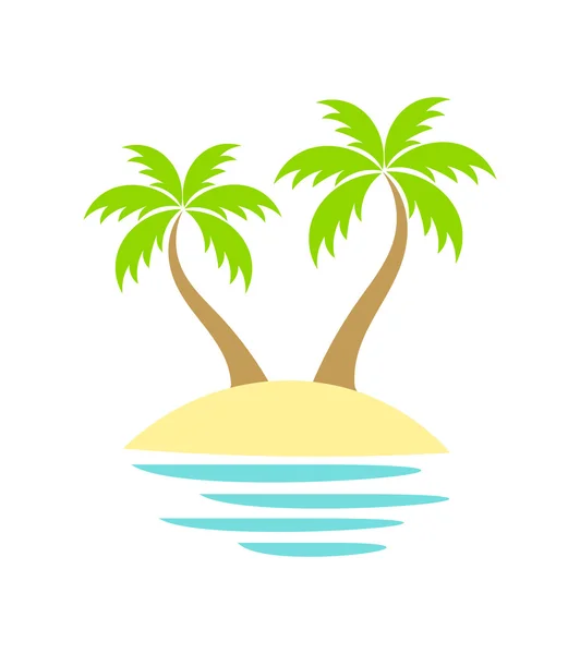 Palm trees on island — Stock Vector