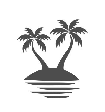 Adadaki palmiye ağaçları