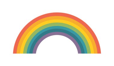 Gökkuşağı simgesi, retro renkler. Vektör illüstrasyonu