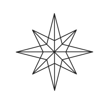 Yıldız şeklinin ana hatları. Vektör illüstrasyonu.