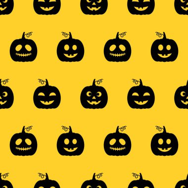 Cadılar Bayramı balkabakları kusursuz desen. Vektör illüstrasyonu