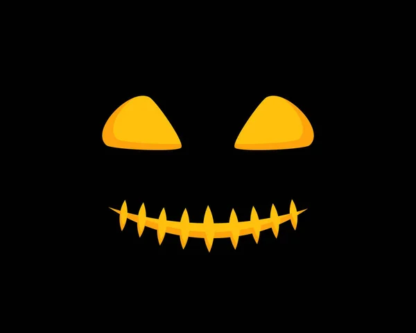 Senyum Seram Dalam Gelap Ilustrasi Vektor Halloween - Stok Vektor