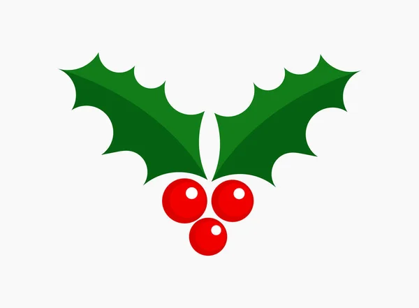 Karácsonyi Holly Ikon Vektorillusztráció — Stock Vector