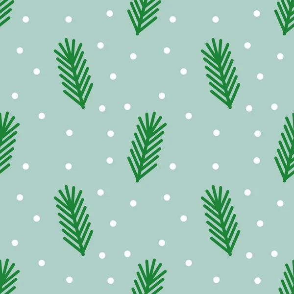 Ramas Árbol Navidad Fondo Invierno Patrón Sin Costuras Ilustración Vectorial — Vector de stock