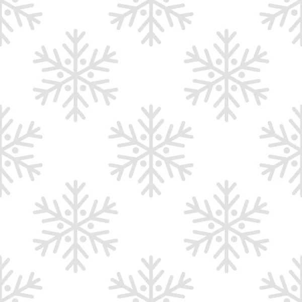 Sněhové Vločky Šedý Bezešvý Vzor Vektorová Ilustrace — Stockový vektor