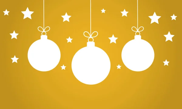 Gouden Achtergrond Met Kerstballen Ornamenten Vectorillustratie — Stockvector