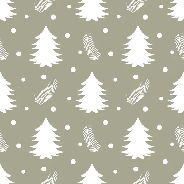 Weihnachtsbäume Überwintern Nahtlose Muster Vektorillustration — Stockvektor