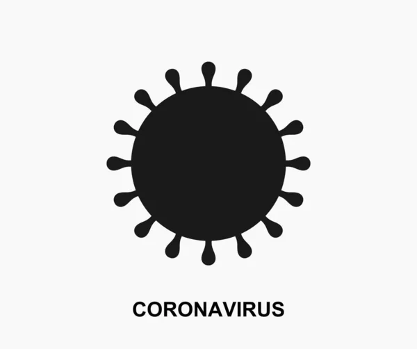 Ιός Του Coronavirus Μαύρο Σχήμα Εικονίδιο Εικονογράφηση Διανύσματος — Διανυσματικό Αρχείο