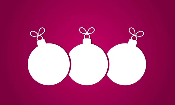 Белые Рождественские Шары Фиолетовом Фоне Векторная Иллюстрация — стоковый вектор