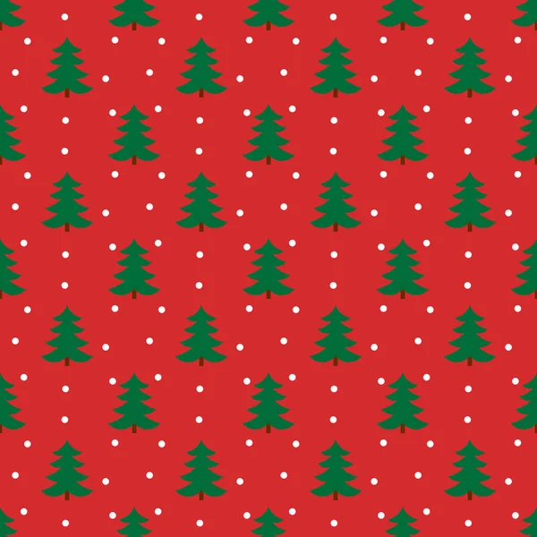 Christmas Trees Red Green Pattern Vector Illustration — Stock Vector