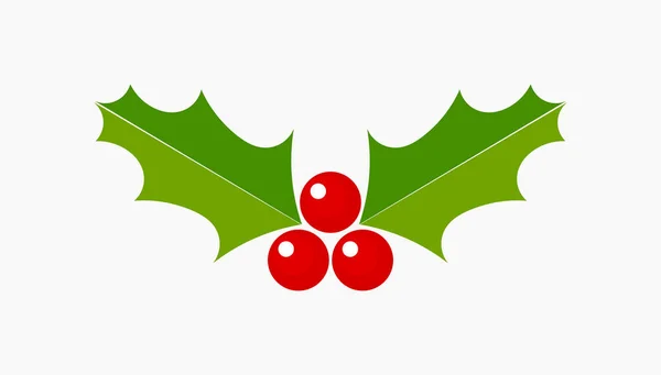 クリスマスホリーベリー植物シンボル ベクターイラスト — ストックベクタ