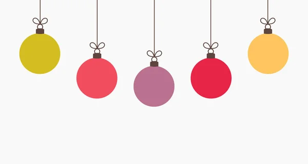 クリスマスのカラフルなボールの装飾品の背景をぶら下げ ベクターイラスト — ストックベクタ