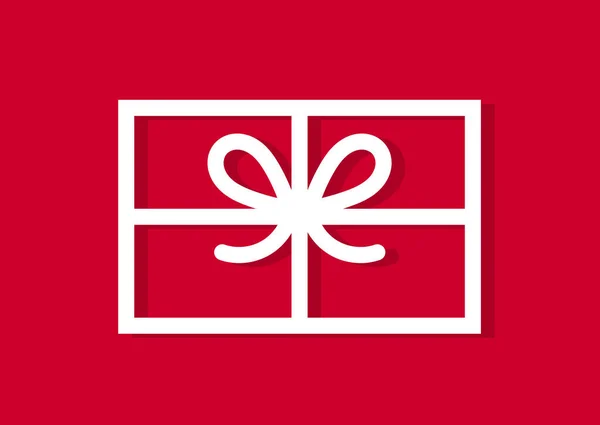 Cadeau Noël Sur Fond Rouge Illustration Vectorielle — Image vectorielle