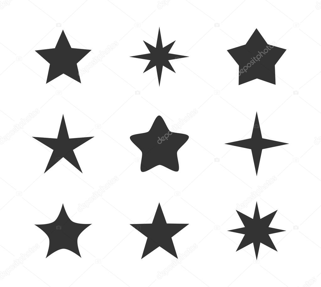 Stars shapes icons collection. Vector illustration