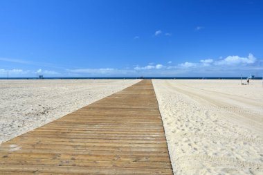 Santa Monica sahil yolu. Pasifik Okyanusu, Kaliforniya.