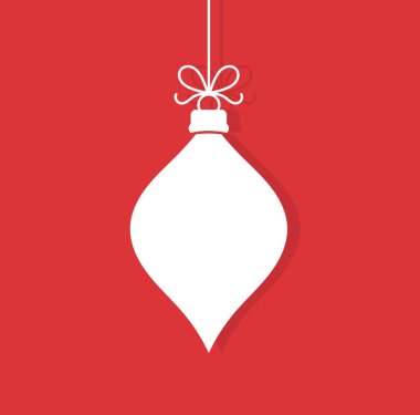Kırmızı arka planda Noel süsü. Vektör illüstrasyonu.