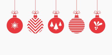 Noel süsleri takılar. Vektör illüstrasyonu.