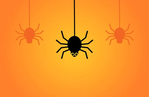 Opknoping Spinnen Achtergrond Halloween Vector Illustratie — Stockvector