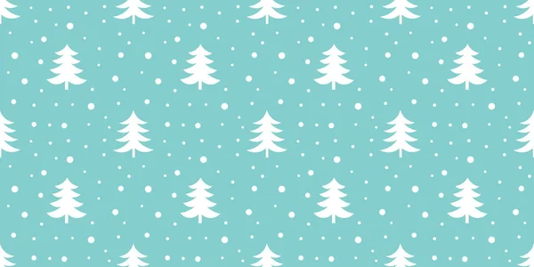 Árboles Navidad Azules Blancos Sin Costuras Patrón Invierno Ilustración Vectorial — Vector de stock