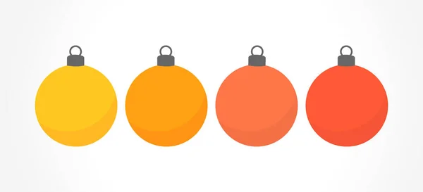 Christmas Balls Ornaments Warm Colors Set Vector Illustration — Stock Vector