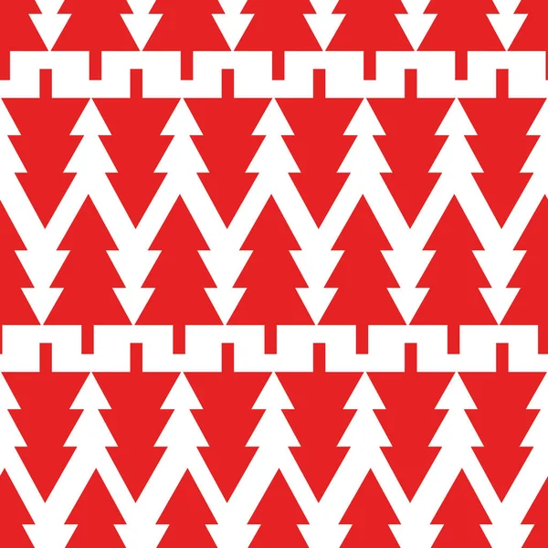 Noel ağaçları kırmızı, pürüzsüz düz desenli. Vektör illüstrasyonu.