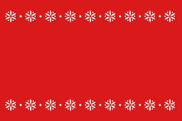 Зимние Снежинки Границы Рождественская Красная Карточка Фон Векторная Иллюстрация — стоковый вектор