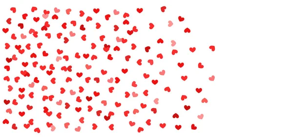 Rode Harten Confetti Liefde Achtergrond Vectorillustratie — Stockvector