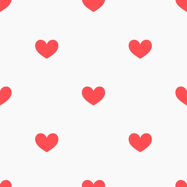 Red Hearts Seamless Vector Pattern Flat Design Illustration — Stock Vector