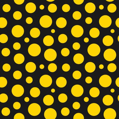 Siyah arka planda sarı noktalar var. Vektör illüstrasyonu.