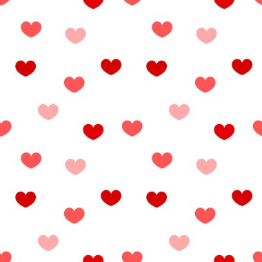 Kırmızı kalpler kusursuz desen. Vektör illüstrasyonu.