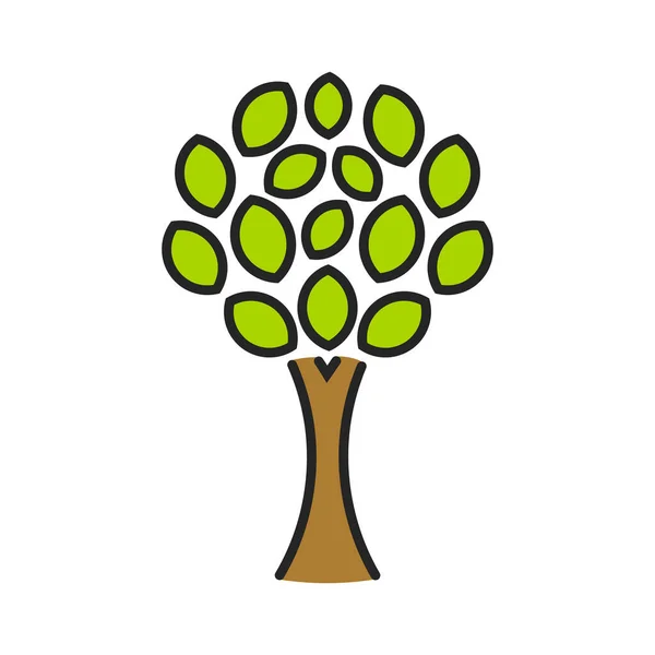 Símbolo Del Árbol Verde Ilustración Vectorial — Vector de stock