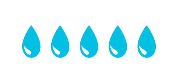 Water Drops Icons Wetness Moisture Scale Symbol Vector Illustration — Stock Vector