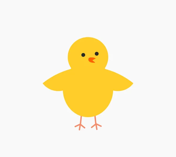 Roztomilý Žlutý Velikonoční Pták Vektorová Ilustrace — Stockový vektor