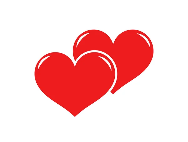Δύο Εικονίδιο Κόκκινες Καρδιές Εικονογράφηση Διανύσματος — Διανυσματικό Αρχείο