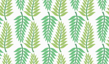 Eğreltiotu ya da eğreltiotu pürüzsüz izler bırakır. Yaprak desenli duvar kağıdı. Vektör illüstrasyonu.