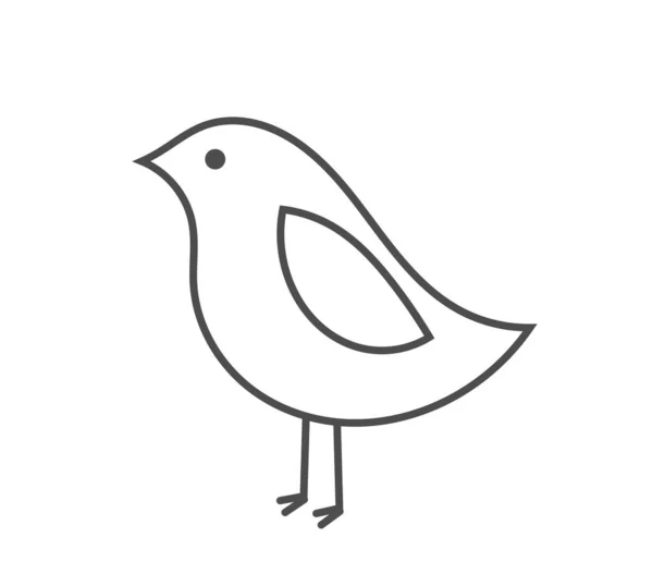 Icône Contour Oiseau Illustration Vectorielle — Image vectorielle